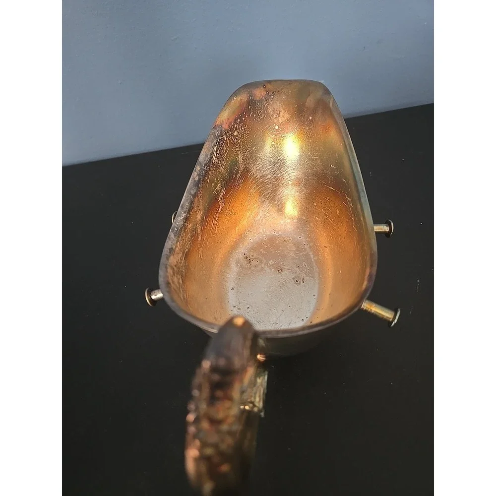 Vintage SILVER Plated Tilting Gravy‎ Sauce Ornate Boat